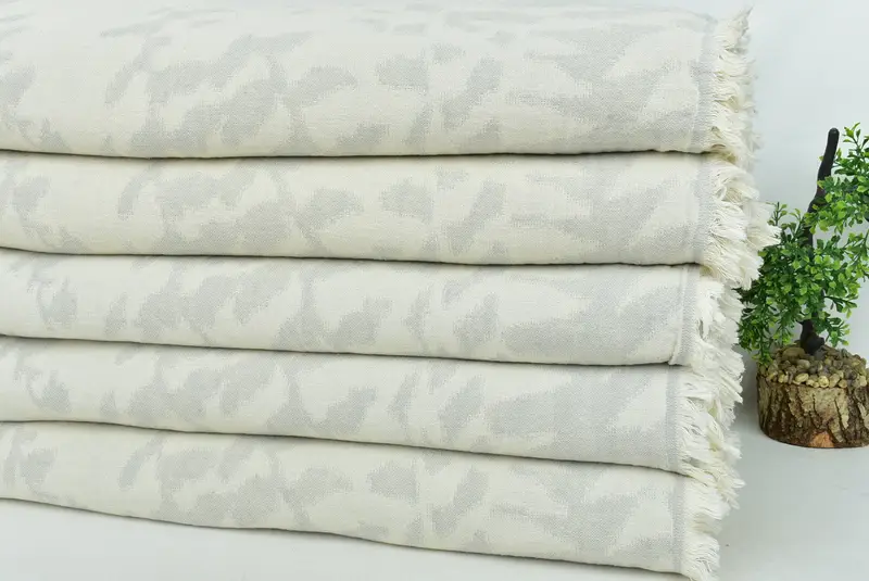 Turkish Bedcover, Turkish Blanket, Beach Wedding Favor, Bridesmaid Gifts, Throw Blankets, Woven Throw Blanket, 94x86 Cotton Floral Design Towel - 3