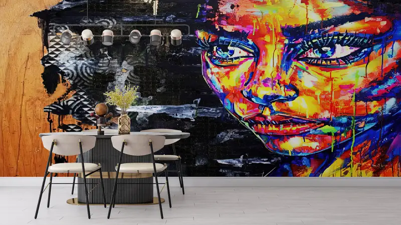 Bright Wall Paper,3d Wall Paper,Abstract Portrait Mural,Colorful Woman Painting,Paper Wall Art ,Woman Portrait Wallpaper, - 8