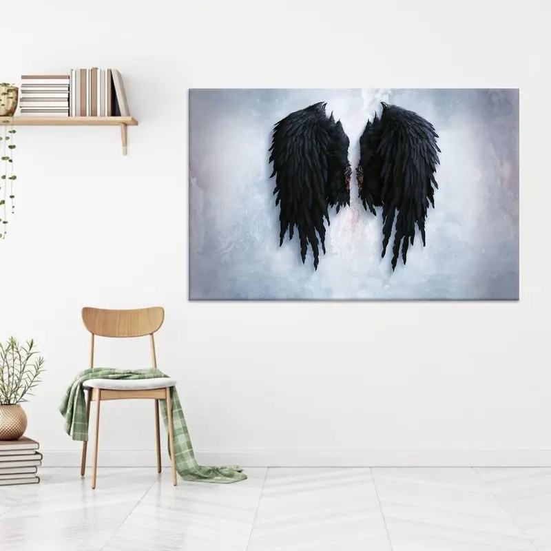 Elegante Leinwand: Abstrakter Engel mit Modeflügeln Kunstdruck