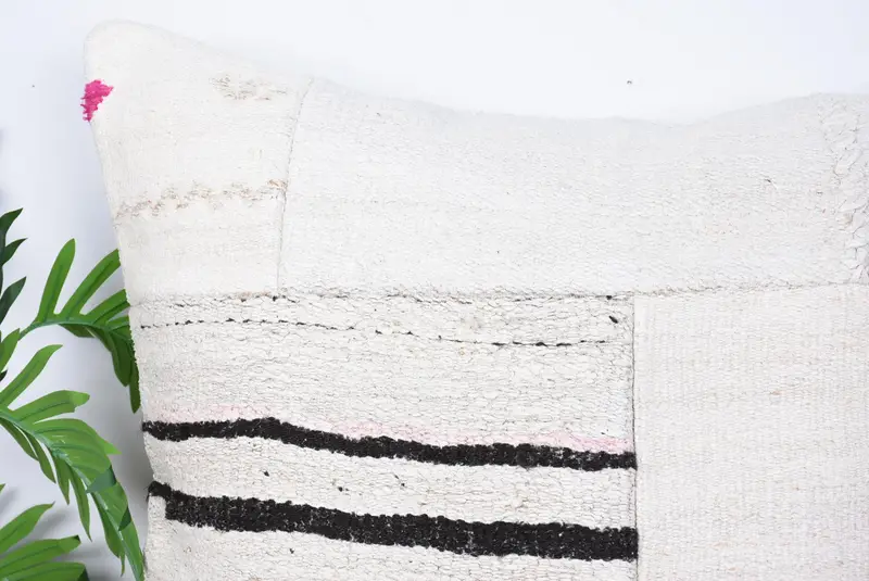 Pillow Cover, Wool Kilim Pillow Pillow Sham, Turkish Kilim Pillow, Art Deco Pillow, Antique Pillows, 28x28 Beige Cushion, Pillow for Couch - 2
