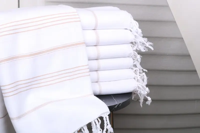 Personalized Bridesmaid Gift Beige Cotton Towel, 40x71 Inches