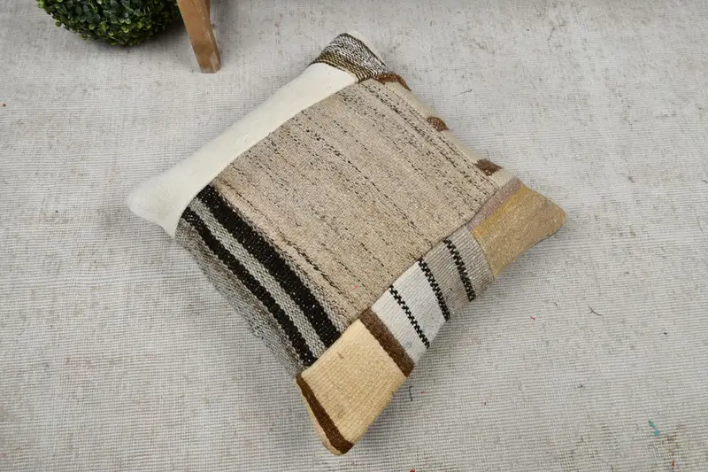 20x20 White Cushion Case, Ethnic Pillow Cover Cushion Cover, Throw Kilim Pillow, Home Decor Pillow, Cushion Case, Muted Pillow, Turkish Pillow - 8
