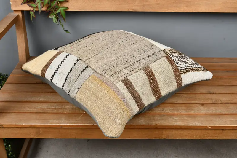 20x20 White Cushion Case, Ethnic Pillow Cover Cushion Cover, Throw Kilim Pillow, Home Decor Pillow, Cushion Case, Muted Pillow, Turkish Pillow - 2
