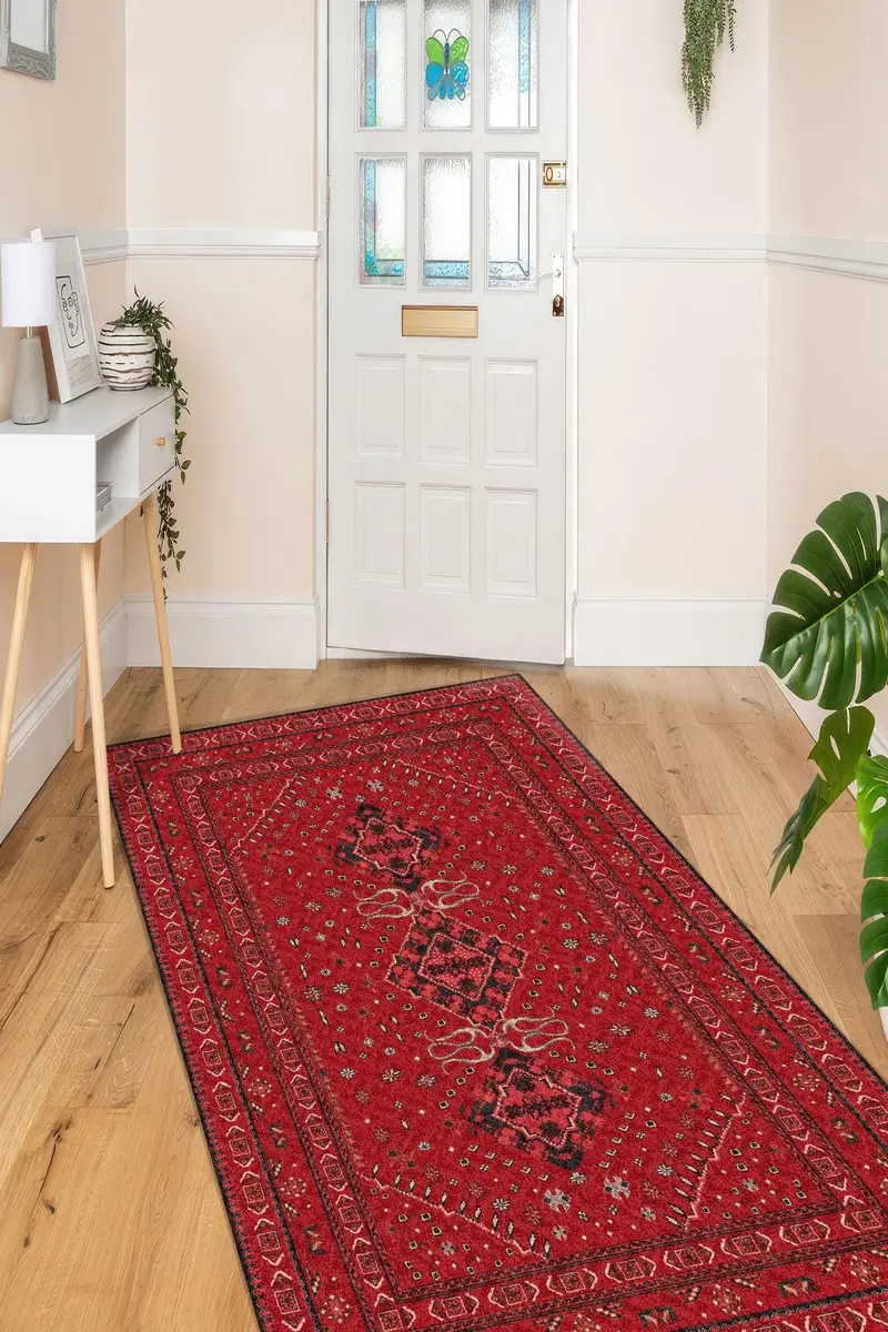 エレガントなプリントラグ：モダンなデザイン、柔らかい生地、ユニークなパターン。