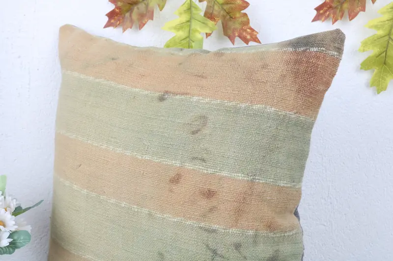 Antique Pillows, Car Pillow Sham, Luxury Pillow Cover, Boho Pillow, Vintage Kilim Throw Pillow, 16x16 Beige Pillow Case, Pillow Cover - 5