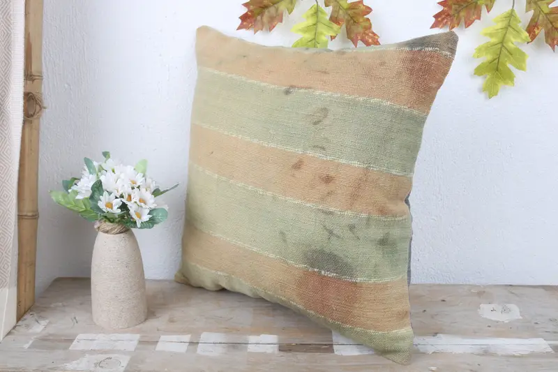 Antique Pillows, Car Pillow Sham, Luxury Pillow Cover, Boho Pillow, Vintage Kilim Throw Pillow, 16x16 Beige Pillow Case, Pillow Cover - 4
