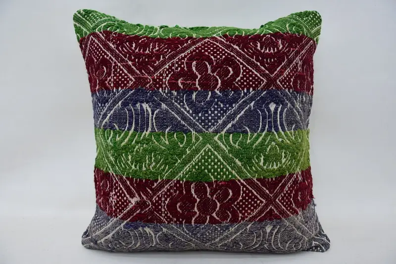 Nautical Throw Pillow Cover, 16x16 Red Pillow Cover, Vintage Pillow, Armchair Cushion Case, Cushion Case, Antique Pillows, Turkish Pillow - 1