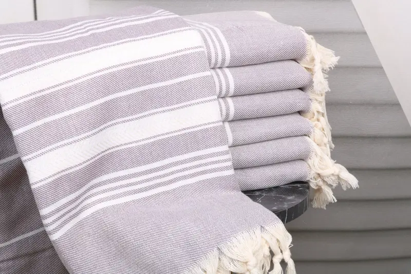 Beach Towel Organic Turkish Cotton Lilac Chevron, 40x71 Inches