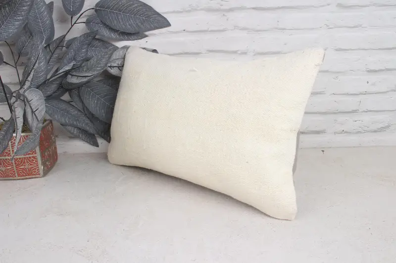 Gift Pillow, 12x20 White Pillow Sham, Antique Pillows, Pillow Cover, Anatolian Cushion Cover, Ethnical Kilim Rug Pillow, Vintage Throw Pillow Cover - 4