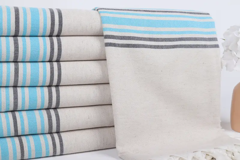 70x40 Linen Striped Towel, Monogram Beach Towel, Gift Boxes Towel, Custom Wedding Gifts, Personalized Bridesmaid Gift, Best Wedding Gift - 2