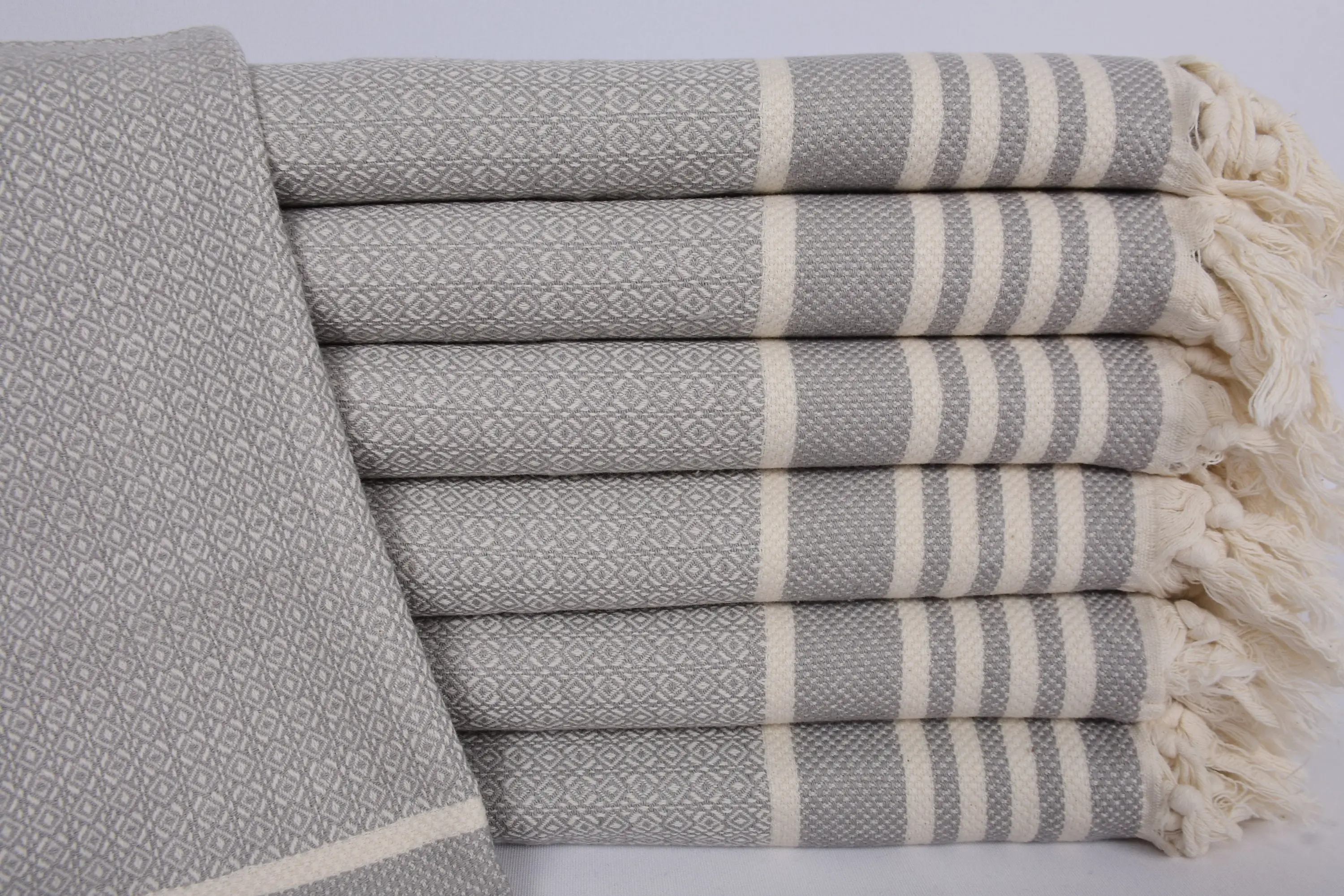 Light Gray Diamond Tea Towel Organic Cotton, Kitchen & Tea Towel, 32x16 Inches - 1