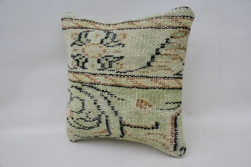Home Decor Pillow, Decorative Pillow Cover, 12x12 Beige Pillow, Boho Pillow Sham Cover, Cushion Case, Vintage Pillow - 3