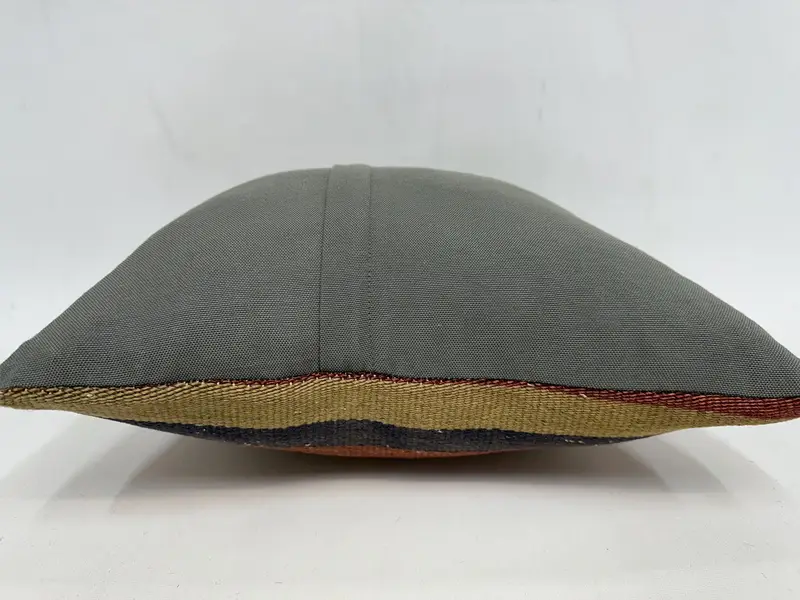 Yoga Pillow Sham, Ethnical Kilim Rug Pillow, Cushion Cover, Custom Pillow Sham, Kilim Pillow Cover, 18x18 Red Pillow, Vintage Kilim Throw Pillow - 7