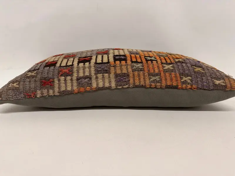 Kilim Pillow Cover, Gift Pillow, Pillow Sham, 12x24 Blue Pillow Case, Pillow for Couch, Floor Pillow Case, Turkish Corner Cushion - 5