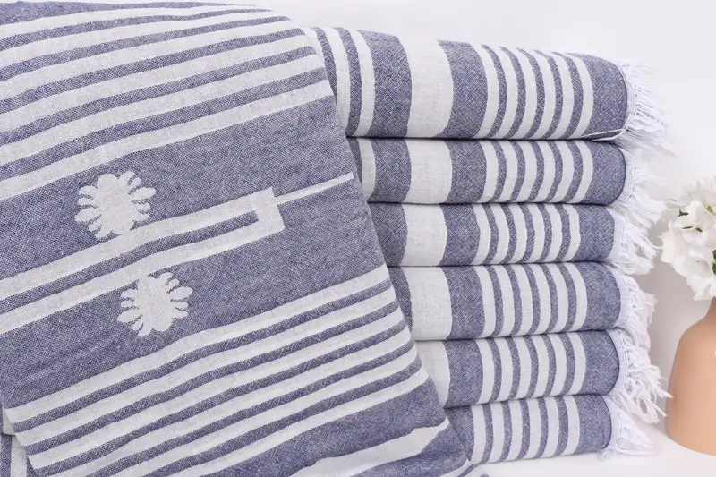 Bridesmaid Gifts, Organic Beach Blanket, Birthday Gift, Custom Wedding Gifts, Woven Blanket, Extra Large Tablecloth, 84x60 Cotton Patterned Towel - 1