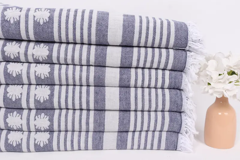 Bridesmaid Gifts, Organic Beach Blanket, Birthday Gift, Custom Wedding Gifts, Woven Blanket, Extra Large Tablecloth, 84x60 Cotton Patterned Towel - 3