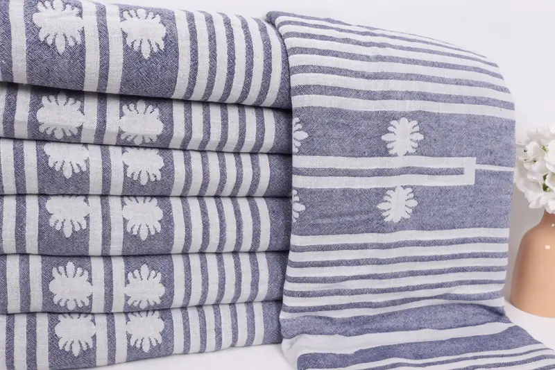 Bridesmaid Gifts, Organic Beach Blanket, Birthday Gift, Custom Wedding Gifts, Woven Blanket, Extra Large Tablecloth, 84x60 Cotton Patterned Towel - 2