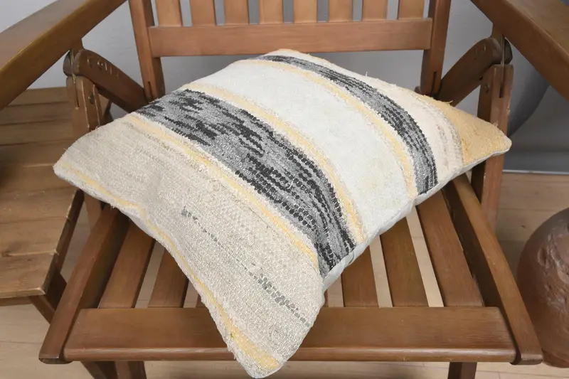 Interior Designer Pillow, 16x16 White Pillow Cover, Authentic Pillow Cover, Cushion, Antique Pillows, Vintage Kilim Throw Pillow - 4