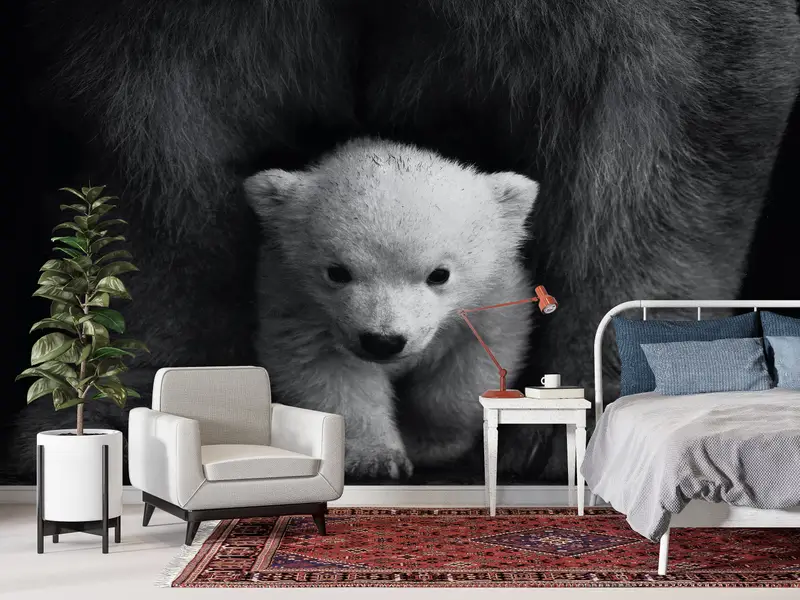 Zarif Kutup Ayısı Baskılı Duvar Kağıdı: Vahşi Doğa, Loft Dekor