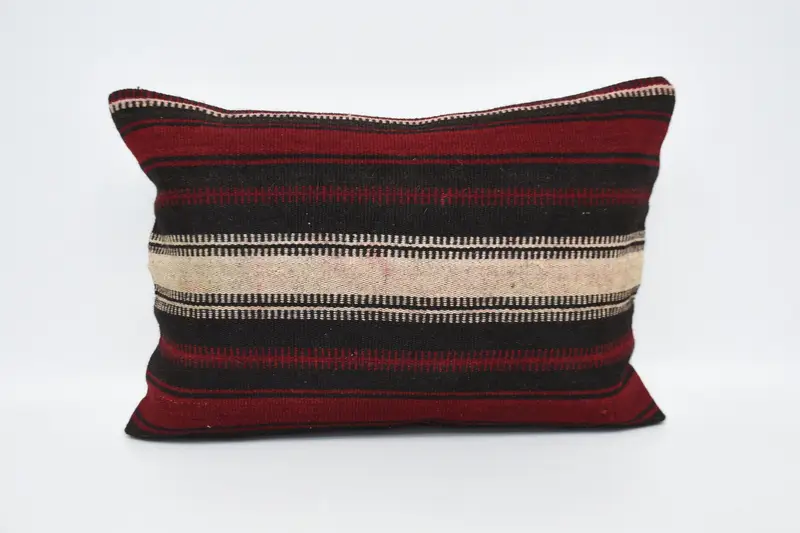 20x28 inch Throw Pillow, Antique Striped Porch Red Cushion Cover - 1