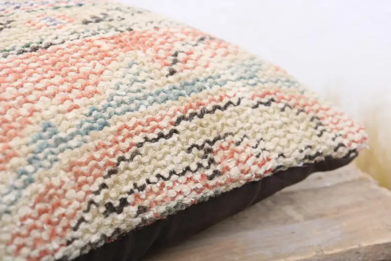 Cozy Throw Cushion, Pillow for Couch, Vintage Kilim Pillow Cushion, Kilim Cushion Sham, 12x12 Orange Pillow Sham, Pillow Sham, Kilim Pillow Cover - 6