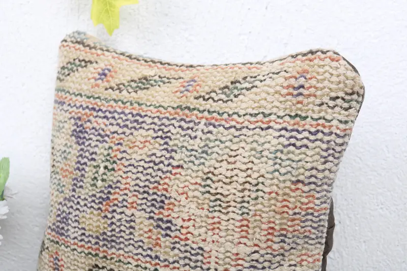 Cozy Throw Cushion, Pillow for Couch, Vintage Kilim Pillow Cushion, Kilim Cushion Sham, 12x12 Orange Pillow Sham, Pillow Sham, Kilim Pillow Cover - 5