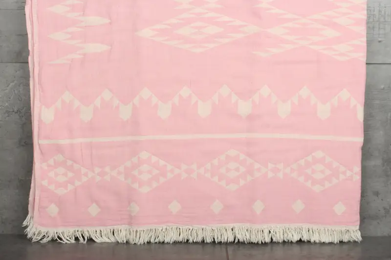 Shower Curtain, Custom Wedding Gift From Bridesmaid, Halloween Gifts, Housewarming Gift, Woven Blanket, 70x60 Cotton Geometric Towel, Throw Blanket - 1