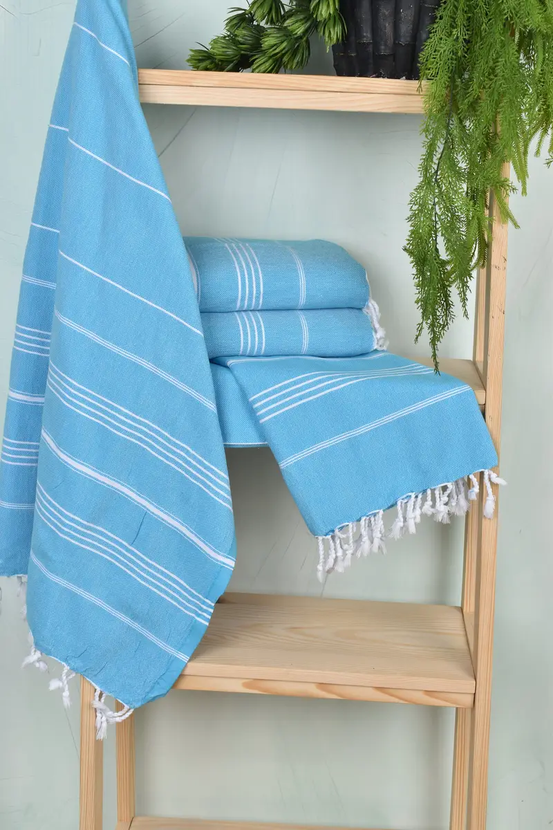 Best lightweight Turkish towel for travel USA, Sand-free towel, 70x40 Cotton Striped Towel, Sand-resistant towel, Wedding For Favor, Wedding Gift - 6