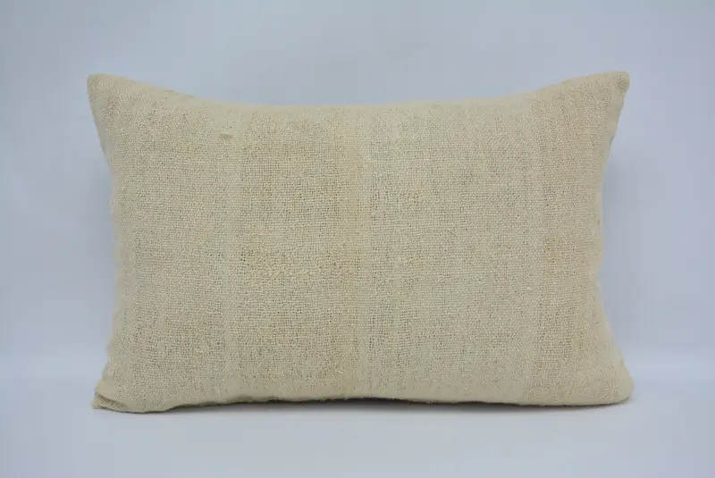 Pillow Cover, Turkish Kilim Pillow, Boho Pillow, Bench Cushion, 16x24 Beige Pillow Sham, Art Deco Cushion Cover, Interior Designer Pillow - 1