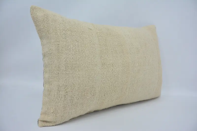 Pillow Cover, Turkish Kilim Pillow, Boho Pillow, Bench Cushion, 16x24 Beige Pillow Sham, Art Deco Cushion Cover, Interior Designer Pillow - 3