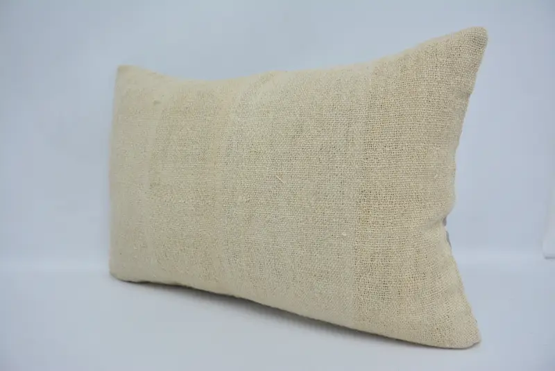 Pillow Cover, Turkish Kilim Pillow, Boho Pillow, Bench Cushion, 16x24 Beige Pillow Sham, Art Deco Cushion Cover, Interior Designer Pillow - 4