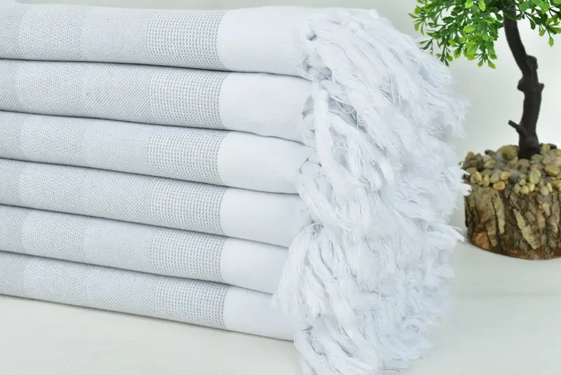 Embroidered Turkish Towel, Engagement Gift, 70x40 Cotton Striped Towel, Best Friend Gift, Quick-Dry Beach Towel, Summer Gift Ideas, Soft towel - 3