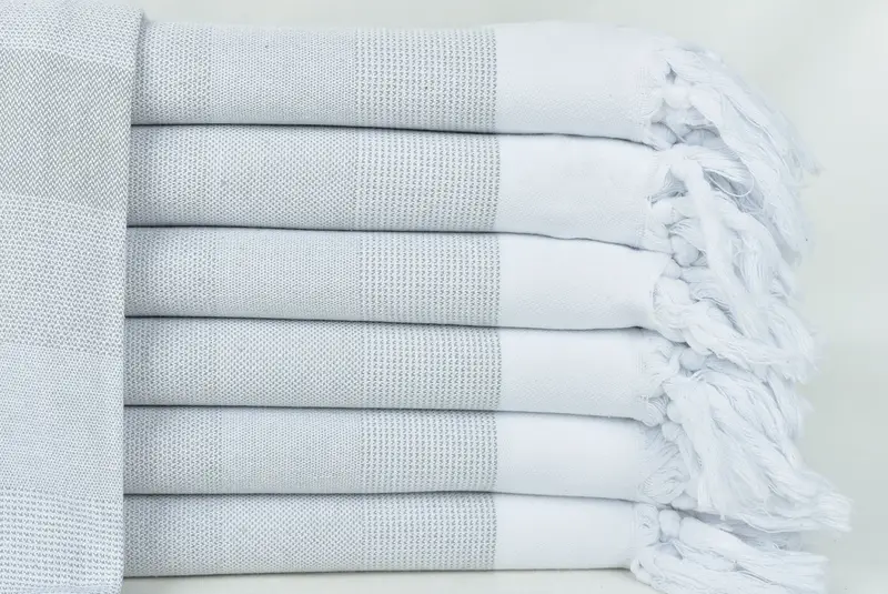 Embroidered Turkish Towel, Engagement Gift, 70x40 Cotton Striped Towel, Best Friend Gift, Quick-Dry Beach Towel, Summer Gift Ideas, Soft towel - 1