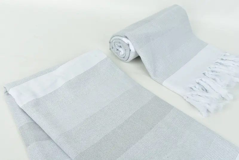 Embroidered Turkish Towel, Engagement Gift, 70x40 Cotton Striped Towel, Best Friend Gift, Quick-Dry Beach Towel, Summer Gift Ideas, Soft towel - 7