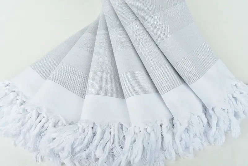 Embroidered Turkish Towel, Engagement Gift, 70x40 Cotton Striped Towel, Best Friend Gift, Quick-Dry Beach Towel, Summer Gift Ideas, Soft towel - 4