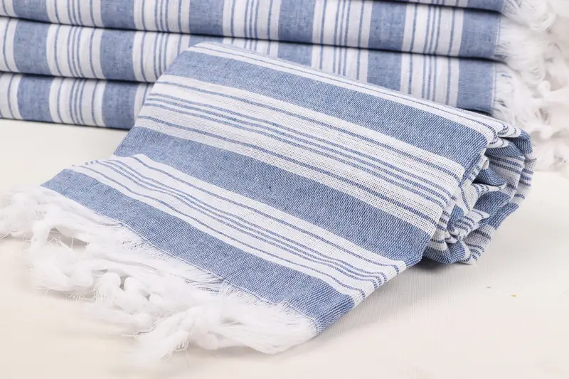 Travel Towel, 70x40 Cotton Striped Towel, Family Gift Basket, Gifts For Him, Organic Turkish towel, Personalized Beach Towel, Christmas Favors - 4