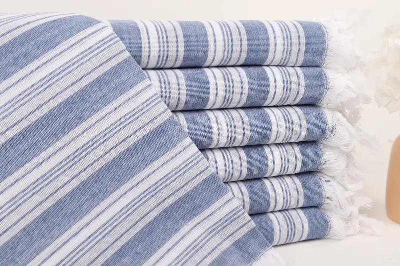 Travel Towel, 70x40 Cotton Striped Towel, Family Gift Basket, Gifts For Him, Organic Turkish towel, Personalized Beach Towel, Christmas Favors - 1