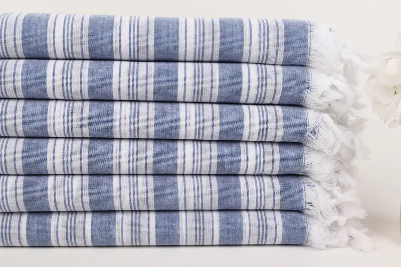 Travel Towel, 70x40 Cotton Striped Towel, Family Gift Basket, Gifts For Him, Organic Turkish towel, Personalized Beach Towel, Christmas Favors - 3