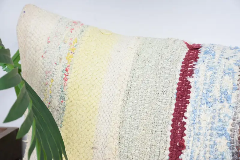 Interior Designer Pillow, Vintage Kilim Throw Pillow, Ethnical Kilim Rug Pillow, Turkish Bench Cushion, Cushion Case, 12x36 White Pillow Cover - 2
