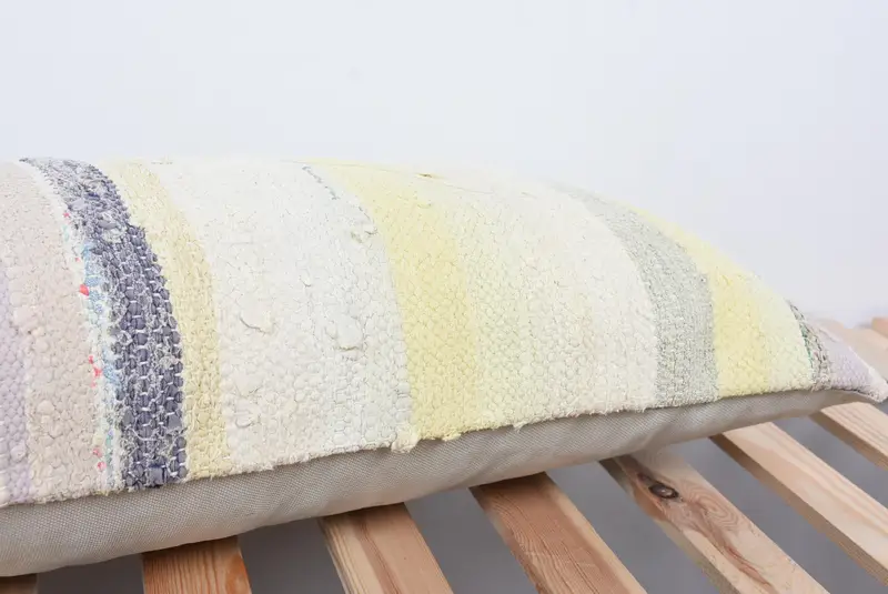 Interior Designer Pillow, Vintage Kilim Throw Pillow, Ethnical Kilim Rug Pillow, Turkish Bench Cushion, Cushion Case, 12x36 White Pillow Cover - 7