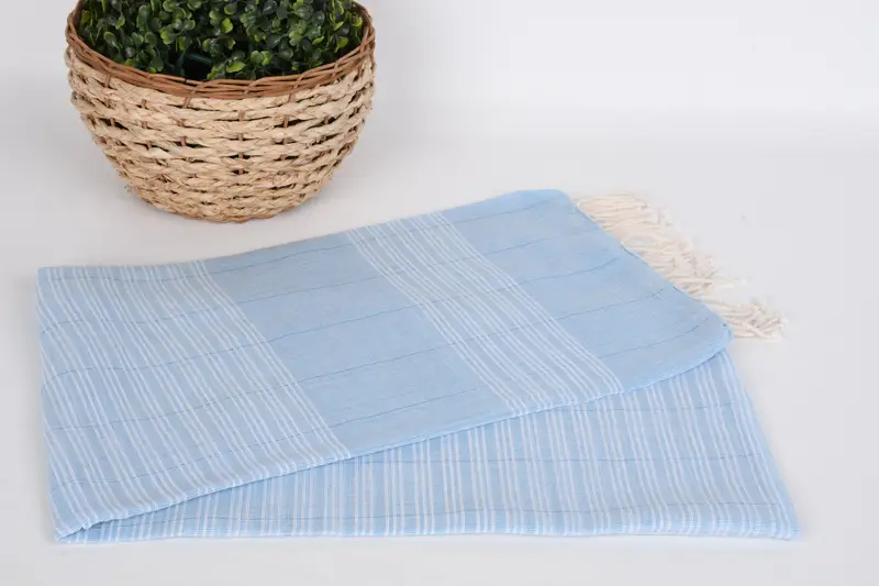 クイックドライタオル、ゲストタオル、トルコのタオル、70x40コットンストライプタオル、刺繍タオル、ペシュテマルタオルUSA、ファミリーギフト、花嫁介添人ギフトタオル - 4