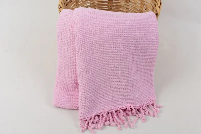 Turkish Bedspread, Best Wedding Gift, Throw Blanket Couch, 80x68 Cotton Waffle Towel, Personalised Gift, Monogram Blanket, Decorative Blanket - 5