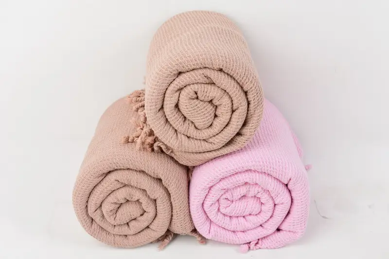 Turkish Bedspread, Best Wedding Gift, Throw Blanket Couch, 80x68 Cotton Waffle Towel, Personalised Gift, Monogram Blanket, Decorative Blanket - 8