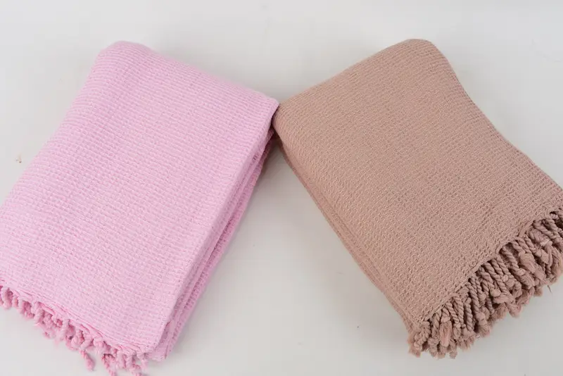 Turkish Bedspread, Best Wedding Gift, Throw Blanket Couch, 80x68 Cotton Waffle Towel, Personalised Gift, Monogram Blanket, Decorative Blanket - 6