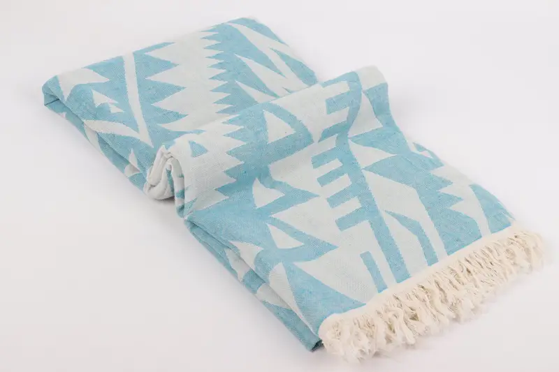 Summer Gift, 76x40 Cotton Geometric Towel, Wedding Gift For Bride, Lightweight Turkish towel, Best Friend Gift, Beach Theme Bachelorette Party Gifts - 7