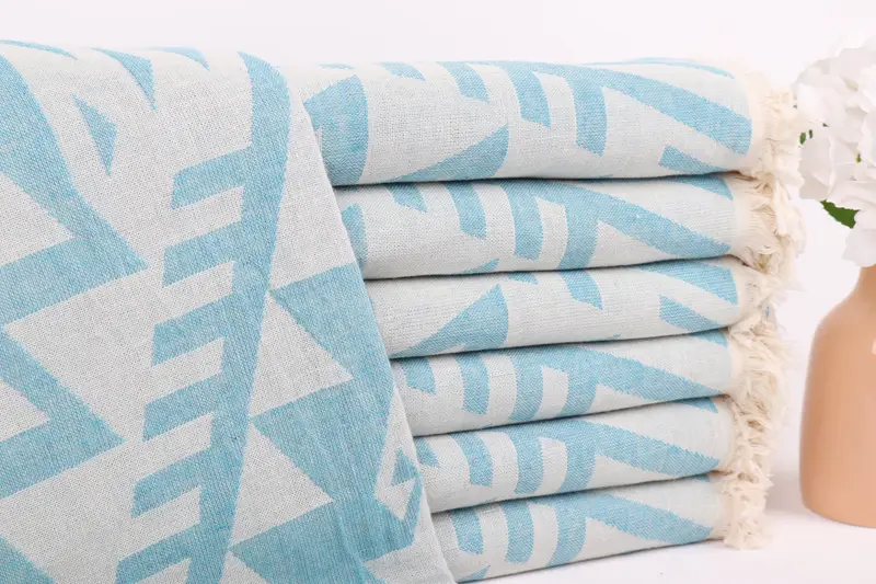 Summer Gift, 76x40 Cotton Geometric Towel, Wedding Gift For Bride, Lightweight Turkish towel, Best Friend Gift, Beach Theme Bachelorette Party Gifts - 2