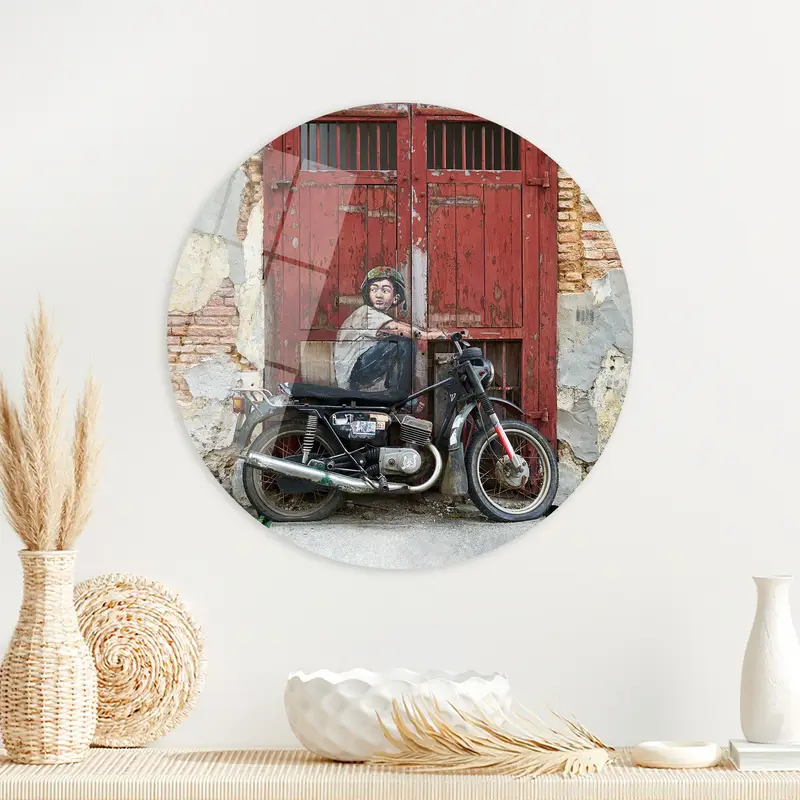 Penang George Town Canvas: Child On Bike Abstract Art