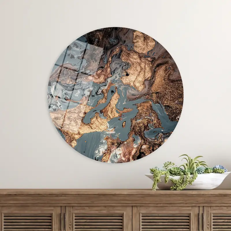 Elegant Modern Marble Shimmery Canvas Print - Luxury Decor