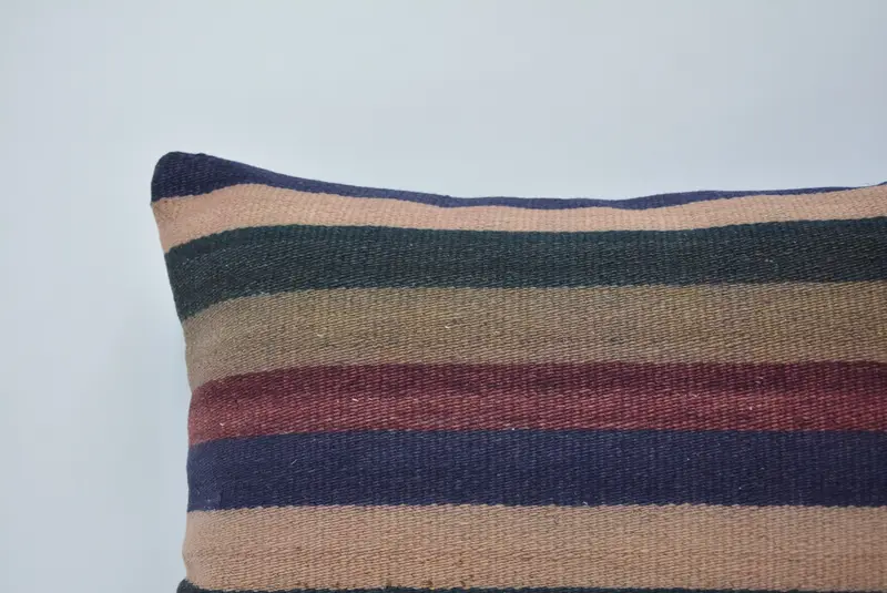 Southwestern Pillow Cover, Vintage Pillow, Aztec Pillow Cover, Turkish Kilim Pillow, 16x24 Blue Cushion, Pillow Cover, Home Decor Pillow - 2
