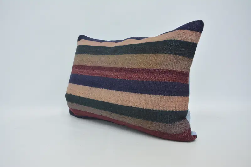 Southwestern Pillow Cover, Vintage Pillow, Aztec Pillow Cover, Turkish Kilim Pillow, 16x24 Blue Cushion, Pillow Cover, Home Decor Pillow - 4